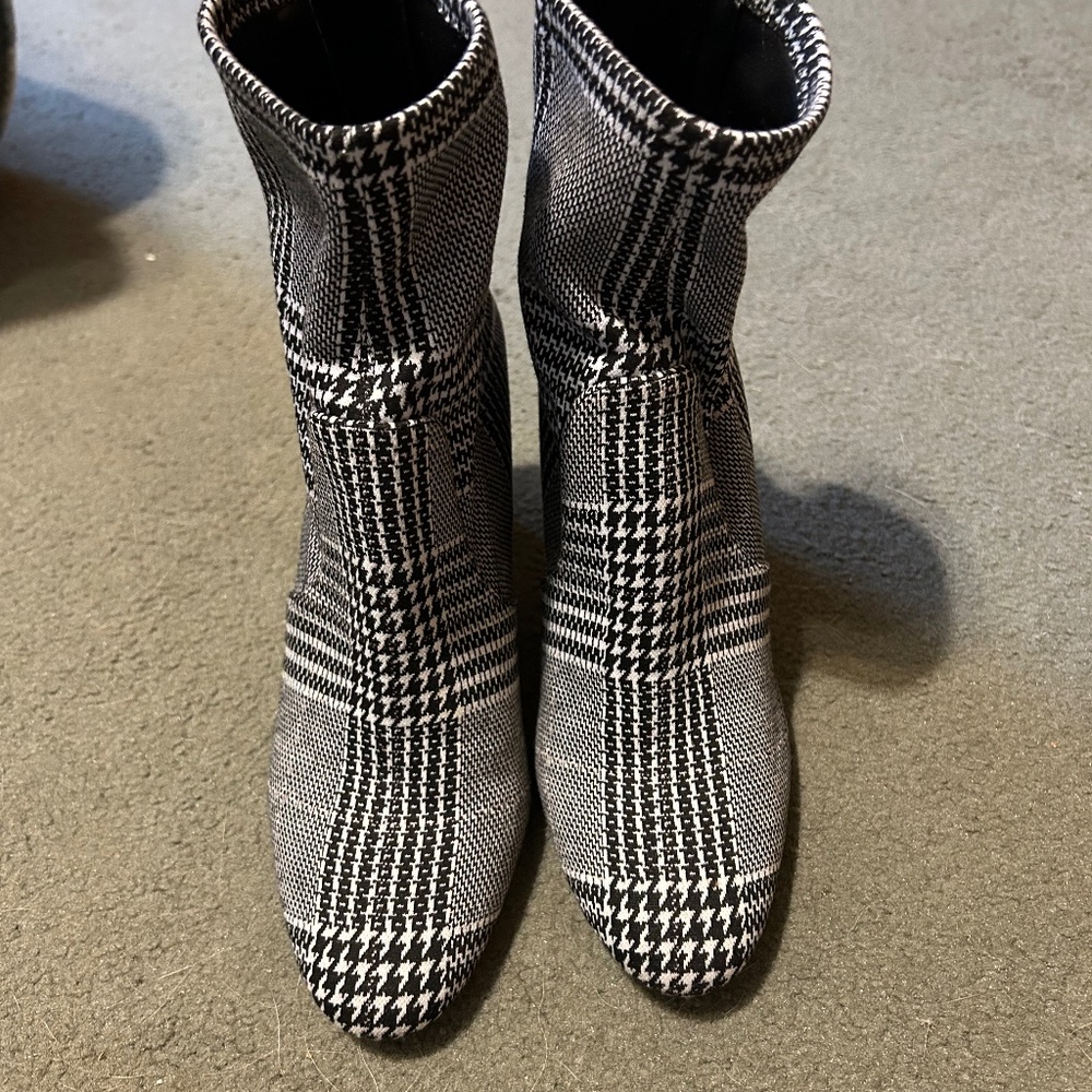 Aldo Plaid High Heel Ankle Boots